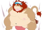 ahegao anal anal_masturbation anthro belly big_belly brown_body brown_fur clothing dildo dildo_sitting fur hat headgear headwear looking_pleasured male mane masturbation moobs navel nipples nude overweight overweight_male penetration sex_toy solo visor_cap yellow_eyes tomoyamaru lifewonders tokyo_afterschool_summoners vapula_(tas) felid lion mammal pantherine