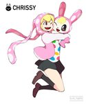 alternate_species anthro chibi clothing female hoodie hug humanized solo topwear altohya animal_crossing nintendo chrissy_(animal_crossing) human lagomorph leporid mammal rabbit absurd_res hi_res