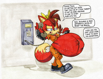 anthro belly big_belly clothing electronics female fur orange_clothing phone pregnant pregnant_female red_body red_fur solo speech_bubble text killboo archie_comics sega sonic_the_hedgehog_(archie) sonic_the_hedgehog_(comics) sonic_the_hedgehog_(series) fiona_fox canid canine fox mammal 2026 english_text hi_res