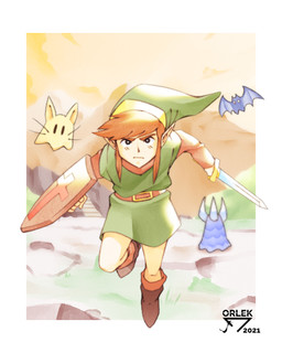 ambiguous_gender biped boots brown_hair clothed clothing eyebrows feral footwear green_clothing green_hat green_headwear group hair hat headgear headwear holding_melee_weapon holding_object holding_sword holding_weapon humanoid_pointy_ears looking_at_viewer male melee_weapon membrane_(anatomy) membranous_wings not_furry_focus pointy_ears shield shoes sword weapon wings orlek cc-by-nc-nd creative_commons nintendo the_legend_of_zelda link bat humanoid hylian mammal 2021 4:5 absurd_res hi_res
