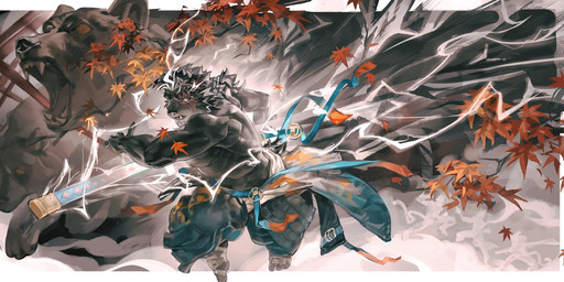 action_pose anthro biped clothed clothing facial_scar male muscular muscular_anthro muscular_male nipples pose scar solo topless topless_anthro topless_male xiongdazz bear mammal hi_res