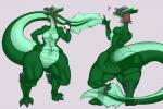 3:2 anthro big_tail butt claws dragon female mike_(slayermike471) mythological_creature mythological_scalie mythology nintendo pokemon scalie solo tail yoh-sl