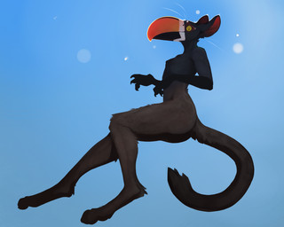 areola beak black_beak black_body black_fur black_spots breasts claws day digitigrade female floating fluffy fur lens_flare long_tail markings multicolored_beak nipples nude orange_beak outside pupils sky slit_pupils small_breasts solo spots spotted_body spotted_fur tail white_body yellow_eyes wetchop mythology mira_(wetchop) aracari avian bird felid gryphon hybrid leopard mammal mythological_avian mythological_creature pantherine piciform toucan 5:4 full-length_portrait hi_res portrait