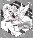 blush clothing crossover_ship duo feathered_wings feathers hair hand_holding humanoid_on_humanoid humanoid_pointy_ears kiss_on_lips kissing male male/male not_furry pointy_ears wings soft_sizzle kid_icarus nintendo the_legend_of_zelda link pit_(kid_icarus) angel elf humanoid hylian winged_humanoid crossover hi_res signature