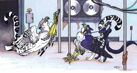 ambiguous_gender animal_genitalia anthro anthro_on_feral anthro_penetrating anthro_penetrating_feral balls bdsm beak bestiality bondage bound feathered_wings feathers feral feral_penetrated forced fully_sheathed genitals group interspecies male male/male male_on_feral mount mount/rider_relations penetration rape sex sheath tail white_sheath wings roz_gibson mythology jack_salem avian gryphon gulonine mammal marten mustelid musteline mythological_avian mythological_creature sable_(marten) 2012