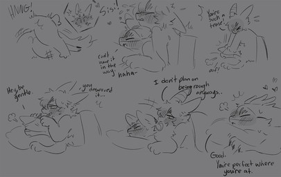 ambiguous_gender ambiguous_penetration anthro bed bedding blanket blush cheek_tuft chest_tuft claws dialogue duo ear_piercing ears_down facial_tuft failed_attempt furniture happy heart_symbol horn looking_pleasured loving_sex male mask penetration piercing pillow pivoted_ears pushing_head simple_background teeth text tuft sabiksphinx asian_mythology chinese_mythology east_asian_mythology fabulous_beasts fenz_(studio) mythology sibuxiang_the_deer_(fabulous_beasts) tuye_(fabulous_beasts) deer lagomorph mammal moon_rabbit comic english_text hi_res monochrome sketch