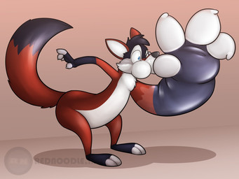 4_fingers anthro big_hands blowing_self brown_background cartoon_logic chest_tuft fingers funny_animal huge_hands hyper hyper_hands inflation male puffed_cheeks simple_background solo toony_eyes tuft tufted_fur sheeptastic canid canine fox mammal 4:3