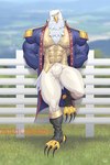 2019 4th_of_july abs accipitrid accipitriform american_eagle anthro avian bald_eagle bird bulge colonial_dress eagle holidays looking_at_viewer male muscular muscular_anthro muscular_male pecs sea_eagle solo wolfiecanem