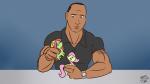 16:9 2015 2d_animation animated clock confusion doll dwayne_johnson earth_pony equid equine female fluttershy_(mlp) friendship_is_magic group hasbro hi_res horse human male mammal motion_tweening muscular muscular_male my_little_pony parody ponut_joe pony short_playtime simple_background suggestive toy tree_hugger_(mlp) watch widescreen