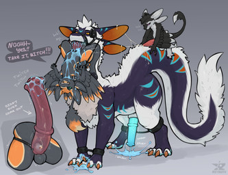 3_fingers 3_toes 4_ears 4_toes animal_dildo animal_genitalia animal_penis animal_sex_toy ankle_cuffs anthro anthro_on_feral anthro_penetrating balls bdsm bestiality big_penis big_strapon big_tail biped black_body black_claws black_feathers black_finger_claws black_fur black_hair black_sclera black_tail black_teeth black_toe_claws blinders blue_body blue_cum blue_fur blue_genitals blue_markings blue_pawpads blue_penis blue_saliva blush bodily_fluids bondage bound breath bridle catheter chastity_cage chastity_device chest_tuft claws clenched_teeth colored_cum colored_saliva countershading crotch_focus cuff_(restraint) cum cum_drip cum_in_sex_toy cum_on_ground cum_on_tail cum_splatter cum_string cum_while_chaste cum_while_flaccid cutaway dialogue digitigrade dildo directional_arrow dominant dominant_in_chastity dominant_male dripping ejaculation enjoying equine_dildo equine_genitalia equine_penis erection excessive_saliva exclamation_point eyewear face_fucking face_mounting feathered_wings feathers feet feral feral_penetrated finger_claws fingers flared_dildo flared_penis fluffy fluffy_tail fur fur_markings gag gagged gagging genital_fluids genital_focus genitals glowing glowing_genitalia glowing_penis green_eyes grey_background grey_body grey_feathers grey_fur grey_genitals grinding grinding_on_tail group group_sex hair half-closed_eyes half-erect humiliation irrumatio knot knotted_penis knotted_tapering_penis larger_feral larger_male larger_penetrated larger_sub leaking leash leash_pull legs_tied logo long_tail looking_at_another looking_pleasured male male/male male_anthro male_feral male_on_anthro male_penetrated male_penetrating male_penetrating_male male_wearing_strapon mane markings medial_ring medical_instrument metal_cuffs mismatched_animal_penis mismatched_genitalia mismatched_penis mmm_threesome multi_ear multicolored_body multicolored_fur multicolored_tail narrowed_eyes nude onomatopoeia open_mouth oral oral_penetration orange_body orange_claws orange_eyes orange_feathers orange_fur orange_hair orange_inner_ear orange_toe_claws orange_tongue orgasm panting pawpads paws penetration penile penis penis_in_mouth penis_size_difference permanent_chastity_device petplay pink_dildo pink_genitals pink_penis ponyplay precum precum_drip profanity purple_body purple_eyes quadruped raised_tail red_genitals restrained restraints ring_gag roleplay saliva saliva_on_strapon saliva_string scientific_instrument sex sex_toy sheath side_view simple_background size_difference smaller_anthro smaller_male smile smug sound_effects speech_bubble spread_legs spreader_bar spreading standing strapon strapon_in_mouth strapon_insertion strapon_over_chastity strapon_over_penis strapon_sex submissive submissive_feral submissive_male tail tail_tuft tapering_penis teeth text threesome toe_claws toes tongue tongue_out toying_partner translucent transparent_sex_toy trio tuft tufted_fur twitching unusual_bodily_fluids unusual_cum unusual_genital_fluids unusual_precum unusual_saliva upside_down urethral urethral_penetration vein veiny_penis wearing_strapon white_body white_feathers white_fur white_hair white_tail winged_arms wings reetogoth mythology caesii fyr_(fenrir784) qamito avali avian bird chimera dragon furred_dragon furred_scalie hybrid mythological_creature mythological_scalie scalie 2025 artist_logo artist_name colored digital_drawing_(artwork) digital_media_(artwork) english_text hi_res shaded signature maleherm_(lore)