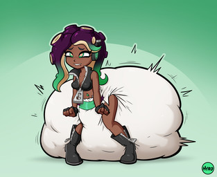 bent_legs big_diaper bite biting_lip boots clothing combat_boots cross-eyed dark_body dark_skin diaper excessive_feces feces female fingerless_gloves footwear gloves hands_clenched handwear huge_diaper hyper hyper_diaper hyper_feces hyper_soiling latex latex_clothing pseudo_hair shoes soiled_diaper soiling solo tentacle_hair tentacles unclean_diaper used_diaper zipper hyrosdiaperdivas nintendo splatoon marina_(splatoon) aquatic cephalopod coleoid humanoid mollusk octarian octoling octopodiform octopus hi_res