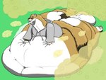 anthro anus back_fat balls belly belly_bed belly_expansion belly_inflation belly_squish big_anus big_balls big_belly big_butt black_body black_fur bloat bloated bottomless bottomless_anthro bottomless_male brown_body brown_fur butt clothed clothing distended expansion eyewear fart fart_cloud fart_fetish fat_folds fat_squish fur gas gas_cloud gassy genitals green_background grey_clothing grey_hoodie grey_topwear hoodie huge_anus huge_balls huge_belly huge_butt hyper hyper_anus hyper_balls hyper_belly hyper_butt hyper_fart hyper_genitalia inflation lying male morbidly_obese morbidly_obese_anthro morbidly_obese_male navel obese obese_anthro obese_male on_front overweight overweight_anthro overweight_male potbelly puffy_anus resting_on_belly simple_background solo squish sunglasses swelling swollen topwear white_body white_fur yellow_fart_cloud yellow_gas yellow_gas_cloud decusq vincent_(vincent) mammal mustelid musteline true_musteline weasel 4:3