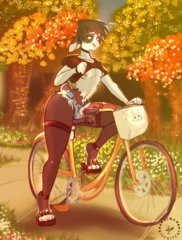 anthro armwear backpack bicycle black_body black_fur black_hair bottomwear bulge choker claws clothing dildo femboy fishnet_clothing flip_flops floppy_ears flower footwear fur grass green_eyes hair hotpants jewelry legwear looking_at_viewer male metal nails necklace nipples outside path plant sandals sex_toy shadow shoes shorts shrug_(clothing) simple_background smile solo text topwear tree vehicle kbiscuitcat tommy_(kiwabiscuitcat) animal_humanoid domestic_rabbit dutch_rabbit humanoid lagomorph lagomorph_humanoid leporid mammal mammal_humanoid oryctolagus rabbit hi_res