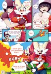 absurd_res anthro blush braixen bray_(lucyfercomic) breast_fondling breast_play breasts canid clothing duo female fire fondling generation_6_pokemon hair hair_over_eyes hand_on_breast hat headgear headwear hi_res human lucyfercomic male mammal may_(pokemon) nintendo pokemon pokemon_(species) pokemon_trainer speech_bubble stick text