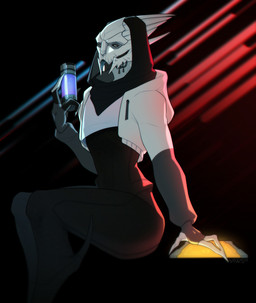 blue_tongue clothed clothing electronics fingerless_gloves furgonomic_piercing furgonomics gloves handwear holding_glass holding_object hood looking_at_viewer male open_clothing open_mouth open_shirt open_topwear piercing shirt sitting solo tablet tablet_computer tongue tongue_out topwear aiws bioware electronic_arts mass_effect alien turian hi_res