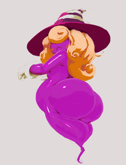 :o back_boob belly big_butt blush blush_stickers breasts bubble_butt butt clothing curly_hair curvy_figure female ghost_tail glistening glistening_body gloves grey_background hair hair_over_eyes handwear huge_butt long_hair looking_at_viewer looking_back looking_back_at_viewer looking_down looking_down_at_viewer low-angle_view mostly_nude not_furry open_mouth orange_hair purple_background rear_view simple_background slightly_chubby slightly_chubby_female slightly_chubby_humanoid small_breasts solo split_form white_clothing white_gloves white_handwear susfishous mario_bros nintendo paper_mario vivian_(mario) humanoid shadow_siren spirit 2016 digital_media_(artwork) digital_painting_(artwork) full-length_portrait hi_res painting_(artwork) portrait trans_(lore) trans_woman_(lore)