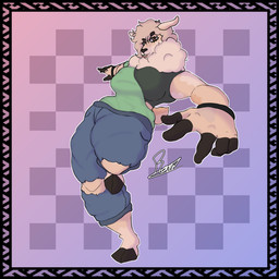 2_toes 5_fingers abstract_background action_pose anthro big_breasts black_nose breasts brown_eyebrows brown_hair clothing eyebrows feet female fingers fur hair neck_tuft perspective pose solo tail tan_body tan_fur toes tuft rami35x maria_juanita_(rami35x) camelid humanoid llama mammal 1:1 absurd_res hi_res