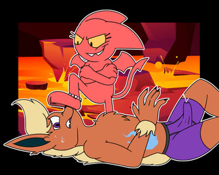 age_difference anklet anthro bodily_fluids claws clothing cloven_hooves cum cum_in_clothing cum_in_underwear cum_through_clothing cum_through_underwear demigirl_pride_colors duo ejaculation erection feet female foot_on_face genital_fluids hooves jewelry lgbt_pride male male/female pride_colors purple_clothing purple_eyes purple_underwear smile sweat underwear wet wet_clothing wet_underwear wings yellow_sclera young young_female aaron_amethyst nintendo pokemon satina_(series) frost_(aaron_amethyst) satina eeveelution flareon generation_1_pokemon imp pokemon_(species) absurd_res hi_res