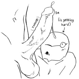 anthro big_penis bodily_fluids crazymanager cum cum_drip dripping duo erection genital_fluids genitals male male/male offscreen_character paxton_maydor penis shermy_(xs_omnibus) simple_background surprised white_background angel humanoid lizard reptile scalie hi_res tagme