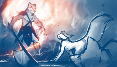 angry anthro armor axe clothed clothing duo_focus ears_back empty_eyes eyes_closed female feral group holding_object holding_weapon larger_male male melee_weapon pauldron pivoted_ears size_difference smaller_female topless unconscious weapon conditional_dnp tom_fischbach twokinds mrs._nibbly sythe_(twokinds) canid canine canis keidran mammal rodent sciurid tree_squirrel wolf 2021 7:4 adobe_photoshop_(artwork) digital_media_(artwork) hi_res monochrome sketch