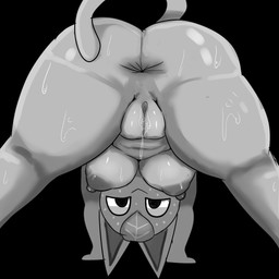 :> all_fours anthro anus areola big_areola big_breasts big_butt black_background black_eyes bodily_fluids breasts butt dripping female female_anthro food fruit genital_fluids genitals glistening glistening_areola glistening_breasts glistening_butt glistening_genitalia glistening_nipples glistening_vulva humanoid_genitalia humanoid_vulva leaf leaf_hair leaking_pussy_juice looking_at_viewer looking_back looking_back_at_viewer looking_through looking_through_legs looking_through_legs_at_viewer navel nipples nude nude_anthro nude_female plant plant_hair plump_labia pseudo_hair simple_background smile solo sweat sweaty_butt sweaty_legs sweaty_thighs tail thick_thighs vaginal_fluid_drip vaginal_fluids vulva white_sclera wide_hipped_anthro wide_hipped_female wide_hips darky animal_crossing nintendo tangy_(animal_crossing) domestic_cat elemental_creature felid feline felis flora_fauna food_creature living_fruit living_orange mammal 1:1 2021 digital_media_(artwork) greyscale hi_res monochrome