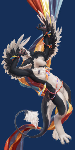 3_fingers 3_toes 4_ears accessory ambiguous_gender anthro arms_above_head beaded_jewelry beads black_body black_claws black_feathers black_finger_claws black_fur black_tail black_toe_claws bracelet chest_tuft claws countershading curtains digitigrade eyes_closed feather_accessory feathered_wings feathers featureless_crotch feet fingers fur glistening glistening_body hair jewelry midair mouthless multi_ear multicolored_body multicolored_feathers multicolored_fur necklace nude pawpads paws raised_arms simple_background smile solo tail tail_tuft text toe_claws toes transparent_background tuft tufted_fur two_tone_body two_tone_fur white_body white_feathers white_fur winged_arms wings nnn0nnn0764 fyr_(fenrir784) avali avian bird 2025 absurd_res alpha_channel colored digital_drawing_(artwork) digital_media_(artwork) english_text full-length_portrait hi_res portrait shaded signature wallpaper maleherm_(lore)