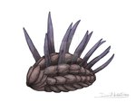 ambiguous_gender brown_body feral scales solo spikes spikes_(anatomy) spines gredinia marine mollusk wiwaxia 2020 digital_drawing_(artwork) digital_media_(artwork) watermark