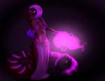 anthro apode breasts female hair legless looking_at_viewer magic navel non-mammal_breasts purple_hair serpentine simple_background solo wide_hips magic_(artist) draconcopode naga reptile scalie snake