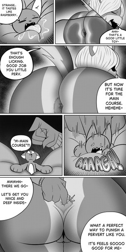 anal anal_fingering anal_vore anthro bent_over big_butt bodily_fluids butt duo extreme_size_difference facesitting female female_anthro fingering huge_butt larger_female macro_anthro macro_female male male/female male_anthro micro micro_anthro micro_male oral rimming saliva saliva_on_anus saliva_on_tongue sex sitting_on_another size_difference smaller_male tongue tongue_out vore stillelk62 noa_(stillelk62) penelope_(stillelk62) domestic_cat felid feline felis mammal mephitid skunk 1:2 absurd_res comic greyscale hi_res monochrome