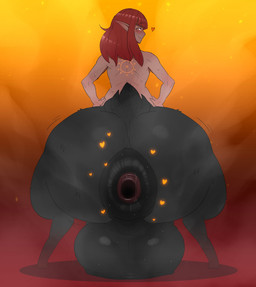 anal_fluids anus balls big_balls big_butt bodily_fluids butt gaping gaping_anus genitals gradient_background hair heart_symbol huge_balls huge_butt humanoid_pointy_ears long_ears looking_at_viewer looking_back male male_taur pointy_ears puffy_anus rear_view red_hair simple_background solo split_form steamy_anus sweat octoboy taur hi_res