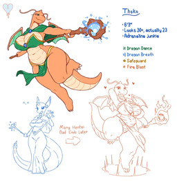 ^_^ action_pose aiming anthro before_and_after belly big_belly big_tail bottomwear bra breasts brooch claws cleavage cleavage_cutout clothed clothing countershading cutout dress eyes_closed female finger_claws flying gesture green_bottomwear green_clothing green_eyes green_loincloth holding_object holding_staff horn loincloth long_tail magic magic_circle magic_user magic_wand mantle mature_female membrane_(anatomy) membranous_wings midriff moveset navel non-mammal_breasts non-mammal_navel one_leg_up orange_body overweight overweight_anthro overweight_female panties pelvic_curtain pokemorph pose raised_leg scales simple_background skimpy slightly_chubby slightly_chubby_anthro slightly_chubby_female slim smile solo staff tail tan_body tan_countershading text thick_thighs toe_claws underwear ventral_scales wand waving whiskers white_background wide_hips wings heartear18 mythology nintendo pokemon dragon dragonair dragonite generation_1_pokemon mythological_creature mythological_scalie pokemon_(species) scalie colored english_text hi_res line_art multiple_images