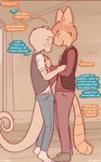 blush blush_lines clothed clothing dialogue grinding hand_holding male male/male text conditional_dnp funkybun finn_(funkybun) nick_(funkybun) felid feline lizard mammal reptile scalie serval comic digital_media_(artwork) english_text hi_res