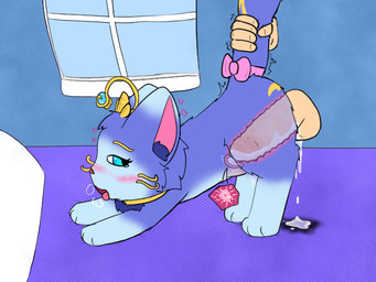 3_fingers 3_toes ass_up bed bestiality blue_body blue_fur blush bodily_fluids bow_ribbon breath cum cum_drip cum_in_uterus cum_in_vagina cum_inside detailed_background disembodied_hand disembodied_penis dripping duo feet female female_on_human feral feral_penetrated fingers fur furniture genital_fluids genitals half-closed_eyes heart_symbol human_on_feral human_penetrating human_penetrating_feral humanoid_genitalia humanoid_penis impregnation internal internal_vaginal interspecies interspecies_impregnation looking_at_another looking_at_partner looking_back looking_back_at_another looking_back_at_partner male male/female male_on_feral markings narrowed_eyes neck_tuft open_mouth ovum ovum_with_heart penetration penis pink_nose sex side_view solo_focus tail tail_pull tears toes tuft uterus vaginal vaginal_fluids vaginal_penetration whiskers x-ray_view yellow_markings cookid league_of_legends riot_games tencent yuumi_(lol) domestic_cat felid feline felis human mammal