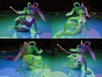 anthro athletic_wear breasts female genitals green_body green_skin hair lily_pad long_hair long_tongue looking_at_viewer nipples nude plant pupils slit_pupils solo spots tattoo tongue tongue_out tramp_stamp vagina vulva heartlessangel3d penny_(masterreviewer1000) amphibian frog 3d_(artwork) 4:3 absurd_res blender_(artwork) digital_media_(artwork) hi_res