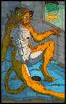 4_toes 5_fingers anthro athletic athletic_anthro athletic_female black_border blood blood_in_mouth blood_on_face blue_eyes bodily_fluids border breasts brown_hair brown_spots claws crying dripping feet female fingers forest forest_background fur genitals hair interior_background light markings multicolored_body multicolored_fur nature nature_background night nipples nude open_mouth paws plant pose pubic_fuzz pussy saliva saliva_drip saliva_string simple_background solo spots spotted_body spotted_fur tail tears teeth text toe_claws toes toned_body toned_female toned_muscles toned_stomach toned_thighs tree white_sclera yellow_body yellow_fur cougar_leon elana_garcia_(cougar_leon) animal_humanoid felid felid_humanoid feline feline_humanoid humanoid jaguar jaguar_humanoid mammal mammal_humanoid pantherine pantherine_humanoid werecreature werefelid werejaguar werepantherine 2025 artist_name english_text hi_res marker_(artwork) pinup shaded traditional_media_(artwork)