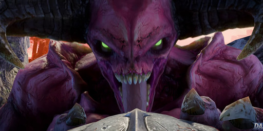 2_horns breasts consistent_pov duo fellatio female first_person_view genitals glowing glowing_eyes green_eyes hell horn human_pov humanoid_genitalia humanoid_penis looking_at_viewer male male_pov muscular muscular_female oral penile penis penis_in_mouth red_body red_skin sex teeth conditional_dnp dasharky3d doom_(series) id_software microsoft baron_of_hell demon human humanoid mammal monster 2026 3d_(artwork) 3d_animation animated blender_(artwork) digital_media_(artwork) hi_res short_playtime sound video