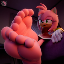 5_toes anthro barefoot big_feet clothed clothing feet female foot_fetish foot_focus gloves handwear humanoid_feet pink_body plantigrade soles solo toes white_clothing white_gloves white_handwear milkmeister3d sega sonic_the_hedgehog_(series) amy_rose eulipotyphlan hedgehog mammal 1:1 3d_(artwork) absurd_res digital_media_(artwork) hi_res