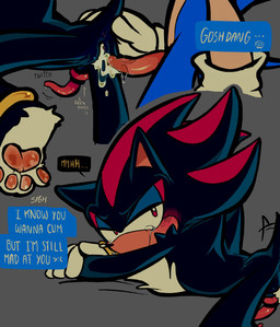 accessory anklet anthro black_body black_fur blue_body blue_fur blush bodily_fluids chest_tuft clothing cock_ring crying cum cum_drip cum_from_vagina cum_in_vagina cum_inside dialogue dripping duo erection fur genital_fluids genitals gloves gold_(metal) gold_anklet gold_jewelry hand_on_tail handwear intersex intersex/male intersex_penetrated jewelry knot knotted_penis male male_penetrating male_penetrating_intersex male_penetrating_maleherm maleherm maleherm/male maleherm_penetrated pawpads penetration penis penis_accessory penis_jewelry pink_pawpads red_body red_eyes red_fur sex short_tail speech_bubble tail tail_anus talking_to_another talking_to_partner tan_body tan_fur tapering_penis tears tears_of_pleasure text throbbing throbbing_penis tuft white_body white_clothing white_fur white_gloves white_handwear mercurio-shadowz sega sonic_the_hedgehog_(series) shadow_the_hedgehog sonic_the_hedgehog eulipotyphlan hedgehog mammal english_description english_text hi_res