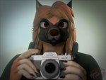 anthro biped camera clothing electronics empty_eyes female fur hair holding_object mirror_selfie mirrored reflection selfie simple_background solo topwear vintage rosecreates leslie_rochester(rosecreates) canid canine canis domestic_dog german_shepherd herding_dog mammal pastoral_dog 3d_(artwork) 4:3 blender_(artwork) digital_media_(artwork)