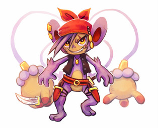 ambiguous_gender anthro belt clothing dagger ear_piercing jewelry male melee_weapon multi_tail necklace orange_eyes piercing pirate scar simple_background solo tail tail_hand topwear unusual_anatomy unusual_tail vest weapon white_background haychel nintendo pokemon ambipom generation_4_pokemon pokemon_(species) digital_media_(artwork)