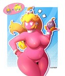 alternate_species big_breasts blonde_hair breasts crown female genitals hair headgear humanoidized mouthless pink_body pussy slightly_chubby slightly_chubby_female solo thick_thighs thigh_gap white_eyes wide_hips koopacap mario_bros nintendo princess_peach bob-omb bomb_humanoid humanoid living_bomb 2024 hi_res