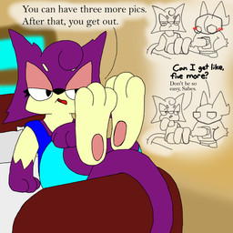 3_fingers 3_toes bed clothing duo feet female fingers foot_fetish foot_focus furniture male pawpads paws tail text toes secretsableye nintendo pokemon pearl_(secretsableye) sabes generation_3_pokemon generation_5_pokemon pokemon_(species) purrloin sableye 1:1 digital_media_(artwork) english_text hi_res