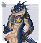 abs anthro armor balls clothing erection genitals humanoid_genitalia humanoid_penis male penis solo thescorchingdragon playstation playstation_3 ratchet_and_clank sony_corporation sony_interactive_entertainment alien lizard reptile scalie thugs-4-less hi_res