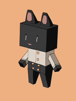 anthro black_body black_fur chibi clothed clothing female fur solo square_(anatomy) square_head white_clothing rizal_ok microsoft minecraft mojang xbox_game_studios domestic_cat felid feline felis mammal 3:4 hi_res