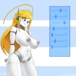 areola big_breasts blonde_hair blue_eyes blush body_slider breast_expansion breasts expansion female genitals hair huge_breasts machine navel nipples nude pussy solo standing text thick_thighs white_body wide_hips zedrin cave_story curly_brace android humanoid robot 1:1 hi_res signature