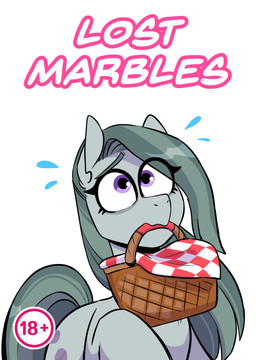 basket container cutie_mark eyebrows female feral grey_body grey_hair grey_tail hair mouth_hold purple_eyes solo tail text redxbacon friendship_is_magic hasbro my_little_pony marble_pie_(mlp) earth_pony equid equine horse mammal pony absurd_res cover cover_art cover_page english_text hi_res