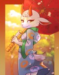 anthro asian_clothing biped clothed clothing east_asian_clothing female fingers fur horn japanese_clothing solo tail drawligator animal_crossing nintendo shino_(animal_crossing) deer mammal absurd_res hi_res