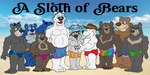 arms_outstretched beach black_nose black_text blue_body blue_eyes blue_fur blue_nose blue_pawpads blue_sclera blue_sky blue_water brown_body brown_fur bruce_badger bulge clothed clothing cloud detailed_bulge dick_bulger fur genital_outline green_clothing green_speedo green_swimwear group hat headgear headwear klein_(brucebadger) male male/male motion_lines multicolored_clothing multicolored_swimwear open_mouth open_smile orange_clothing orange_speedo orange_swimwear orange_trunks outside pantsless pantsless_anthro pantsless_male patting pawpads penis_outline purple_clothing purple_speedo purple_swimwear rainbow_clothing rainbow_swimwear sand sharp_teeth sky smile sound_effects speedo speedo_only swimwear swimwear_only teeth teeth_showing text tongue_showing topless white_body white_fur brucebadger bruce_(brucebadger) badger bear mammal mustelid musteline 2:1 english_text hi_res