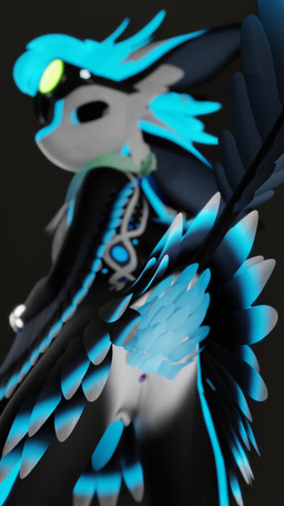 anthro anus butt close-up eyewear feathers genitals glowing goggles male nude penis presenting raised_tail simple_background smug solo tail tapering_penis under_shot underfluffies wings locoroo kodai_(locoroo) avali avian 3d_(artwork) 9:16 blender_(artwork) digital_media_(artwork) hi_res