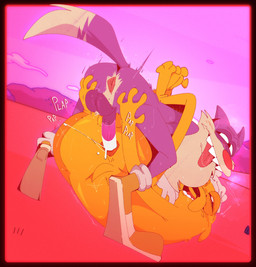 anal anal_penetration anthro bodily_fluids cum cum_in_ass cum_inside duo from_front_position fur genital_fluids male male/male mating_press penetration purple_body purple_fur sex yellow_body yellow_fur the-alfie-incorporated adventure_time cartoon_network ok_k.o.!_let's_be_heroes crinkly_wrinkly jake_the_dog canid canine fox mammal werecanid werecanine werecreature werefox hi_res